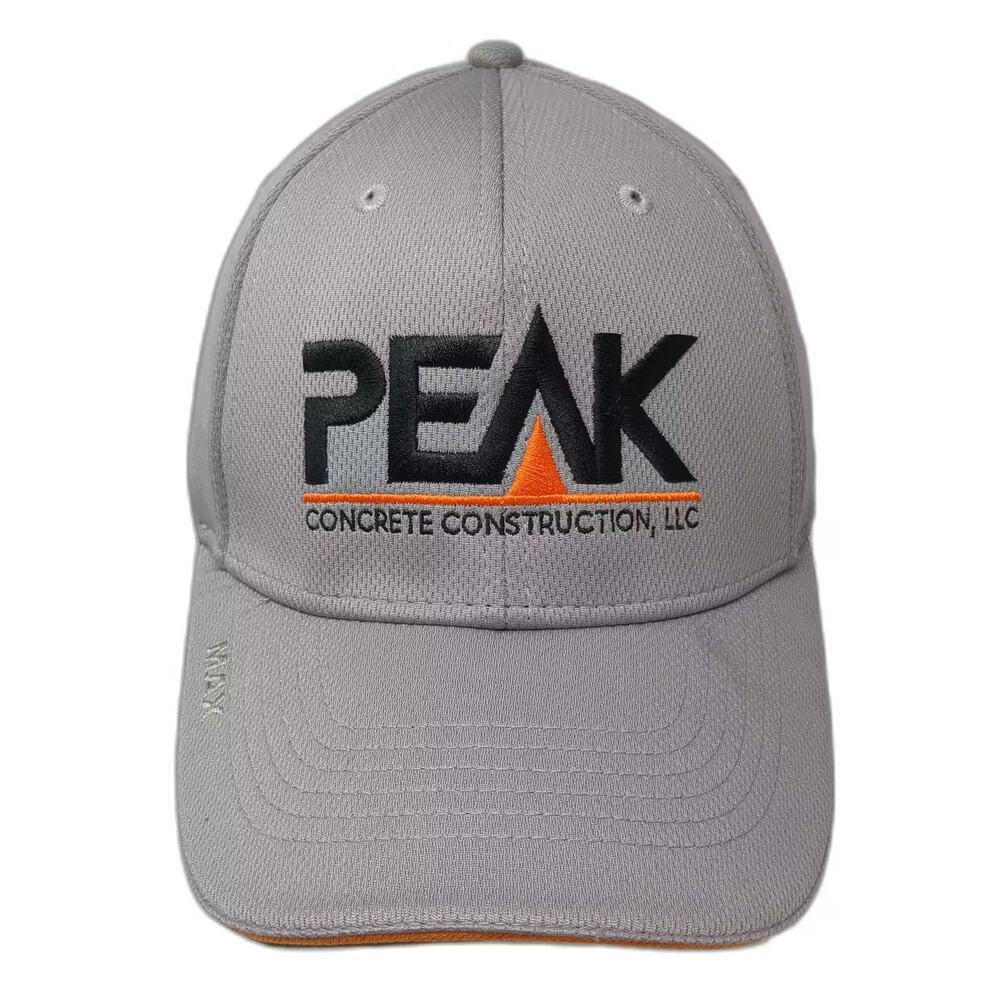 The Max Hat Baseball Cap Gray Orange XL Fitted Peak Concrete Construction LLC